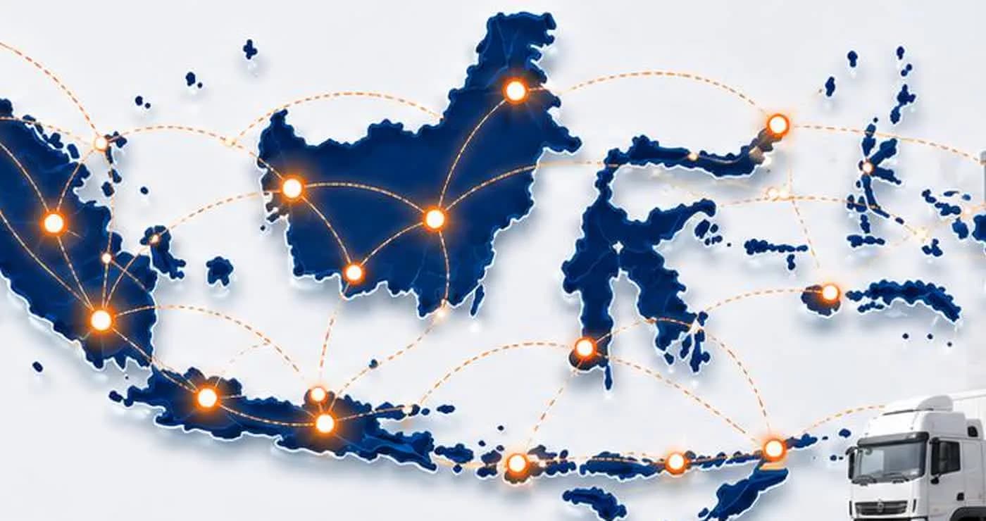 Ilustrasi jangkauan TEX di kepulauan Indonesia